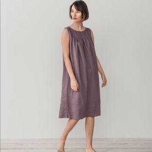 100% Linen sleeveless nightgown handmade in Lithuania